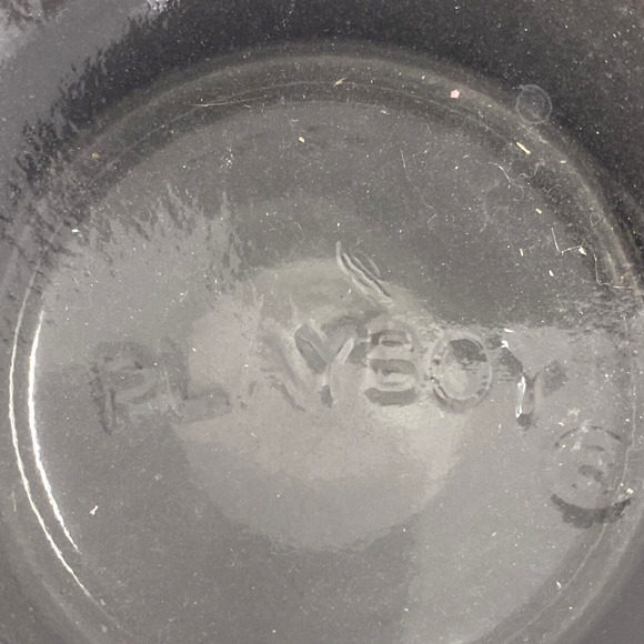 Vtg Playboy Bunny Beer Mug Stein Tankard Gray Pewter Glass Raised Logo - Picture 5 of 8